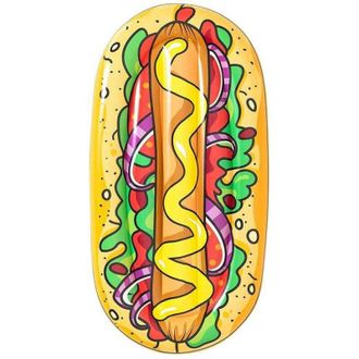 Trade Shop Trade Shop - Colchoneta Hinchable Isla Hot Dog Estampado Pvc Mar Piscina 190 X 109 Cm