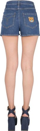 Moschino Embroidered Teddy Denim Bermuda - Denim