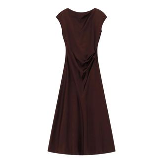Imperial Vestido de Sat&eacute;n Drapeado - Dresses - Mujer - Marr&oacute;n - XS