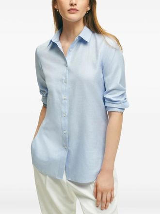 Brooks Brothers Blouse met textuur - Blauw