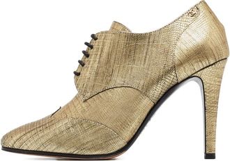 Chanel Stivali con effetto lucertola 100mm - Oro
