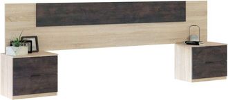 For&eacute;s Cabezal alaya con 2 mesillas Roble y Oxido