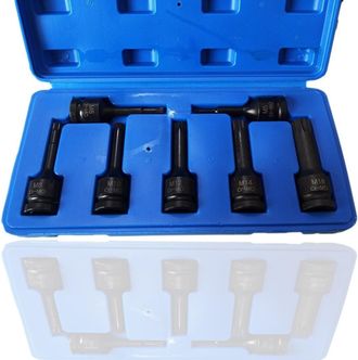 Trade Shop Trade Shop - Kit 7 Pz Chiavi Bussola Ad Impatto 1/2 Torx M5 - M18 Per Avvitatore Pneumatico