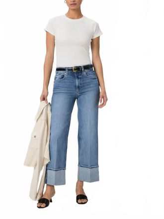 Paige Sasha Ankle Wide Jeans In Blue