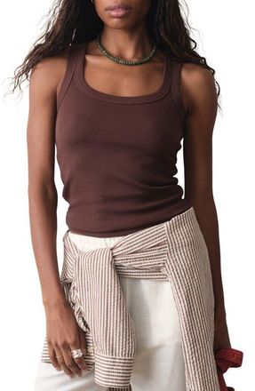 Marine Layer Lexi Sun-In Rib Tank in Chocolate at Nordstrom, Size X-Large
