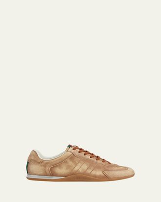 Gucci Mens Shift Washed-Effect Suede Low-Top Sneakers