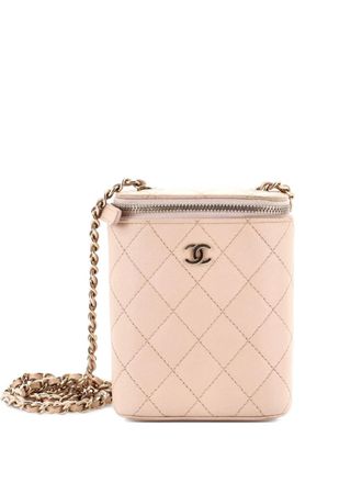 Chanel Vertical Classic Vanity Case with Chain Quilted Caviar Small shoulder bag - Neutrals