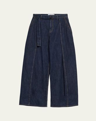 Loewe D-Ring Belted Wide-Leg Jeans