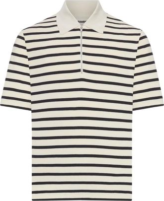 Jil Sander Polo a righe con zip - Toni neutri