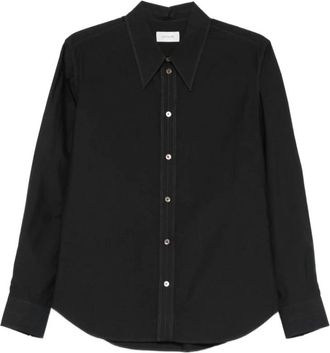 Christophe Lemaire Shirt - Dames - Overhemden - Zwart - 3XS - Leer - Overhemden