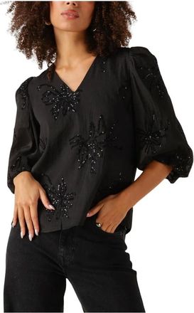 Nukus Nukus, Dames, Blouses & Shirts, Zwart, Maat: XS Viscose