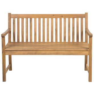 Beliani Beliani - Banco De Jard&iacute;n De Madera De Acacia Clara 120 Cm Con Listones Estilo R&uacute;stico Vivara