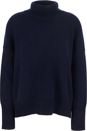 Lisa Yang heidi Blue Turtleneck Knit Sweater In Cashmere Woman