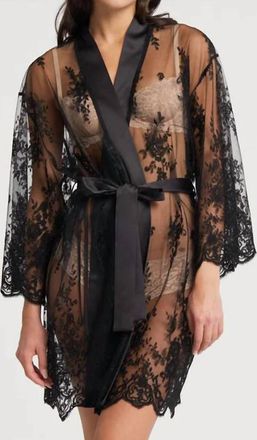 Rya Collection Darling Lace Cover Up Robe In Black