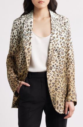 Kobi Halperin Ombr&eacute; Metallic Animal Print Blazer in Brown Multi at Nordstrom, Size Small