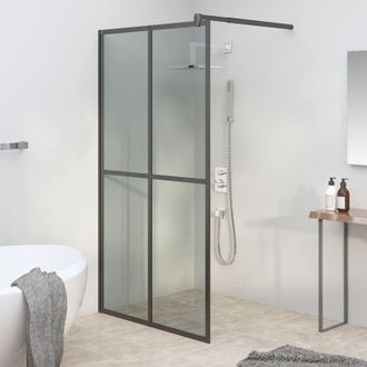 vidaXL Vidaxl - Mampara De Ducha Accesible Vidrio Templado Oscuro 118x190 Cm