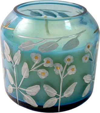 Sagebrook Home 4in 12oz Jasmine Floral Pattern Candle