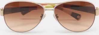 Coach Multicolor Brown Gradient Hc7003 L012 Kristina Aviator Sunglasses
