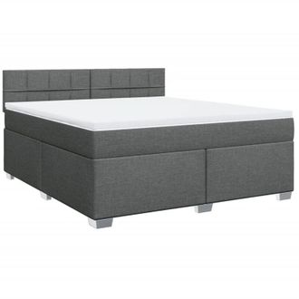 vidaXL Vidaxl - Cama Box Spring Con Colch&oacute;n Tela Gris Oscuro 180x200 Cm