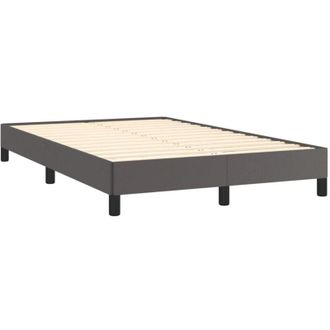 vidaXL Estructura De Cama Sin Colch&oacute;n Cuero Sint&eacute;tico Gris 120x190 Cm Vidaxl
