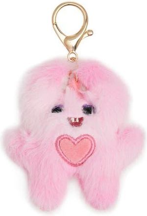 Leith Plush Heart Monster Bag Charm in Pink Multi- Gold at Nordstrom Rack