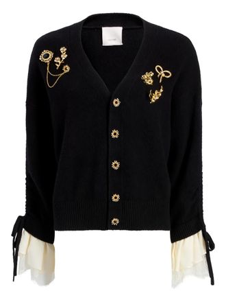 Cinq &agrave; Sept Brooches Atlas cardigan - Black
