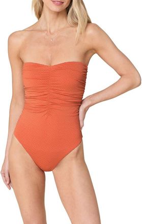 Andie Swim The Pana Strapless One-Piece Swimsuit in Marmalade at Nordstrom, Size Xxx-Large