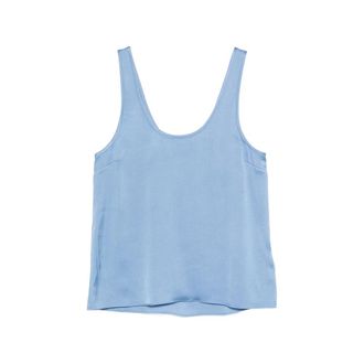 Anine Bing Lea Silk Scoop-neck Top