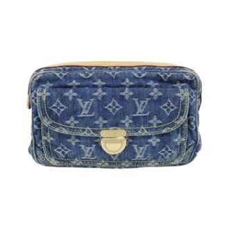 Louis Vuitton Pre-owned Monogram Denim Shoulder Bag - Dames - Pre-owned - Blauw - Maat: ONE Size Denim