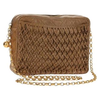 Chanel Pre-owned Cross Body Bags, female, Brown, Size: ONE SIZE Pre-owned Vintage Leather Cross Body Bag