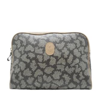 Saint Laurent Pre-owned Clutches, female, Gray, Size: ONE SIZE Pre-owned Giraffe Print Clutch
