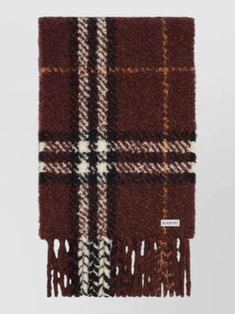 Burberry checked boucl&eacute; scarf