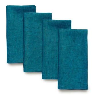 Solino Home Linen Dinner Napkins - Athena, 20 x 20 in Chambray Teal at Nordstrom, Size Large