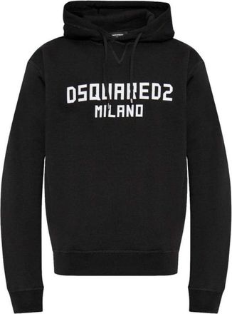 Dsquared2 Mens Milano Logo Cool Fit Black Hoodie Cotton - Size X-Large