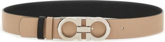 Ferragamo Beige Gancini Cut To Size Reversible Belt