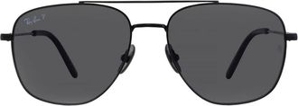 Ray-Ban Ray Ban WILLIAM TITANIUM Polarized Black Navigator Unisex Sunglasses RB8097 926748 59