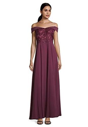 Vera Mont Damen 8046/4000 Partykleid, Rot (Shiny Bordeaux 6331), (Herstellergr&ouml;&szlig;e: 34)