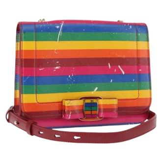 Ferragamo Pre-owned Leren Schoudertas - Dames - Pre-owned - Veelkleurig - Maat: ONE Size Leer