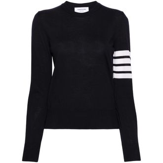 Thom Browne Merino Wool 4-Bar Relaxed Fit Pullover