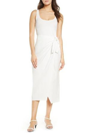 French Connection Zenna Sleeveless Faux Wrap Dress in White at Nordstrom, Size 6