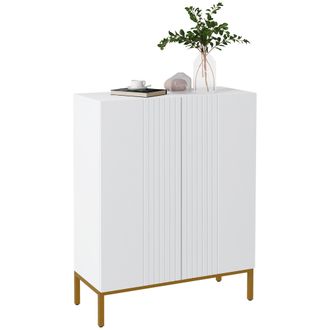 HOMCOM Homcom Mueble Zapatero 5 Niveles Con Puertas De Cierre Suave, Estantes Ajustables, Para 15-20 Pares De Zapatos, Para Recibidor, 72x31,5x95 Cm, Blanco