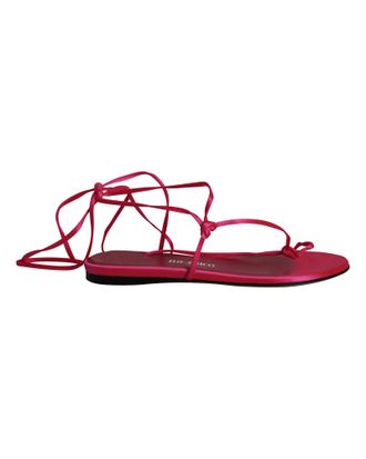 The Attico De Attico Kika Laarzen Sandalen met Veters in Roze Satijn
