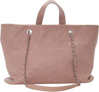 Chanel 2014-2015 Quilted Caviar Shopping Tote satchel - Marrone