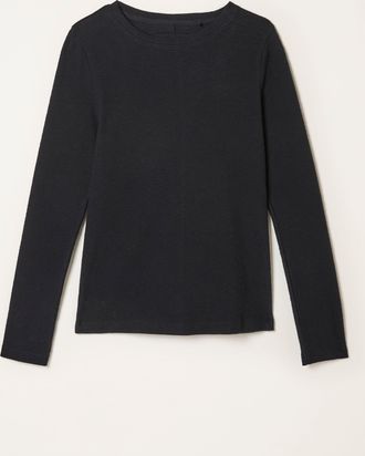 Fat Face FatFace Callie Black Long Sleeve Round Neck Top