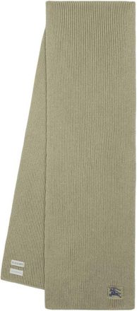 Burberry Unisex Mu Ribbed Scarf Beige Wool