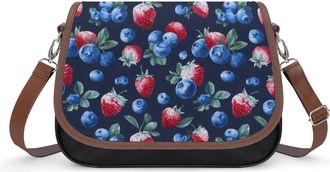 Generic Blueberry And Strawberry Fashion Womens Crossbody Bags Novelty Handbag Shoulder Bag Purse