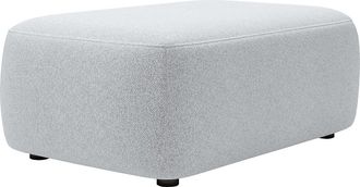 Vente-Unique Puf en tela texturizada gris claro DAVISO