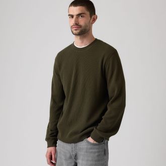 Levi's Long Sleeve Standard Fit Thermal Tee - Mens - L - Black