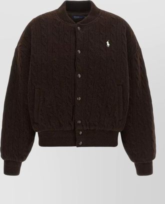 Polo Ralph Lauren wool cashmere braided bomber jacket