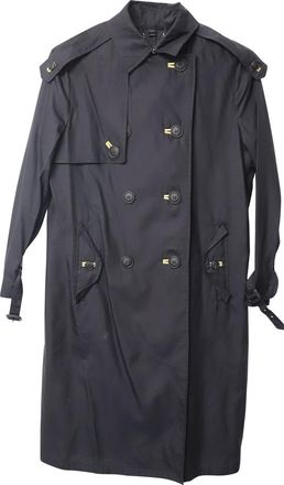 Burberry Pre-owned Womens Trench Coat in Black Polyamide Nylon - Size Small